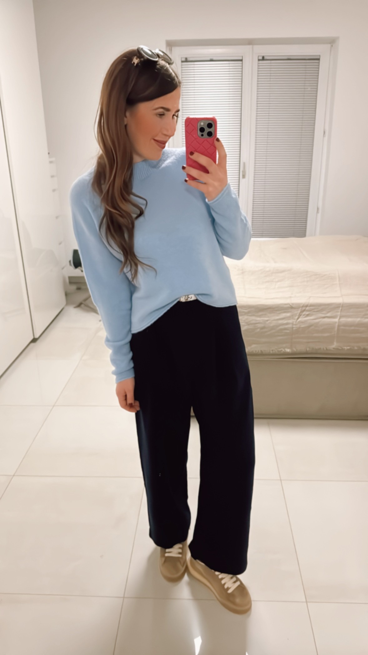 Alpaka-Pullover - Hellblau