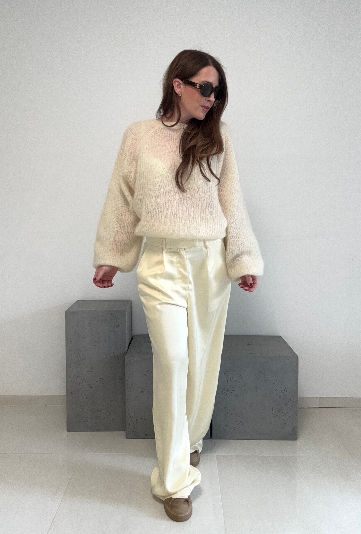 Wende-Mohairpullover - Gelb