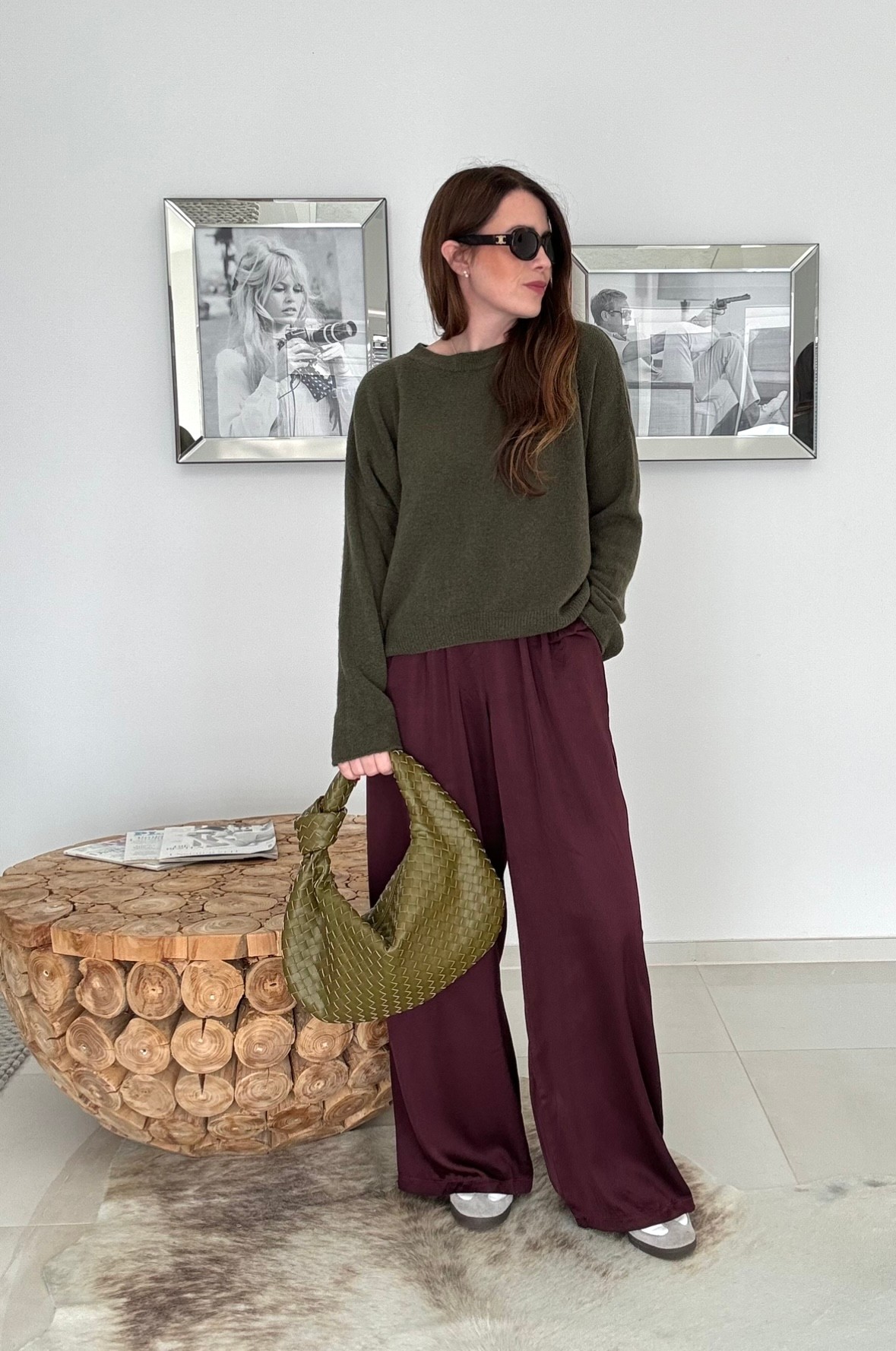 Baby-Alpaka Pullover - Oliv