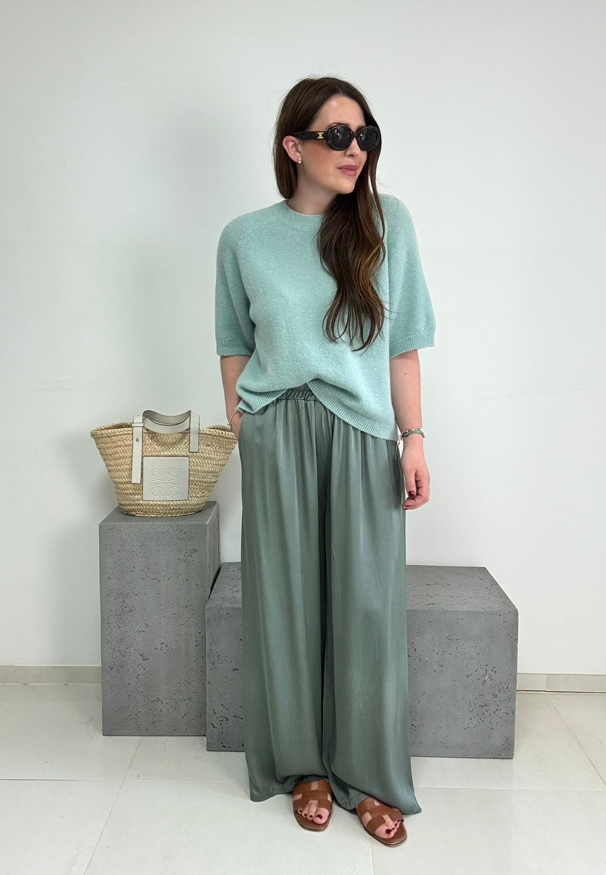 Satinhose - Salbei