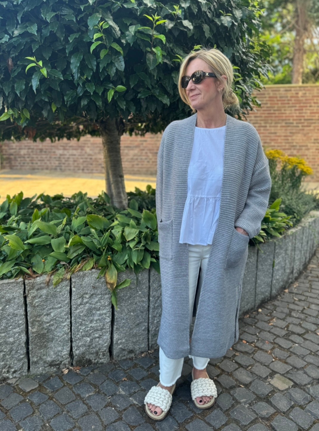 Maxi-Strickjacke - Grau