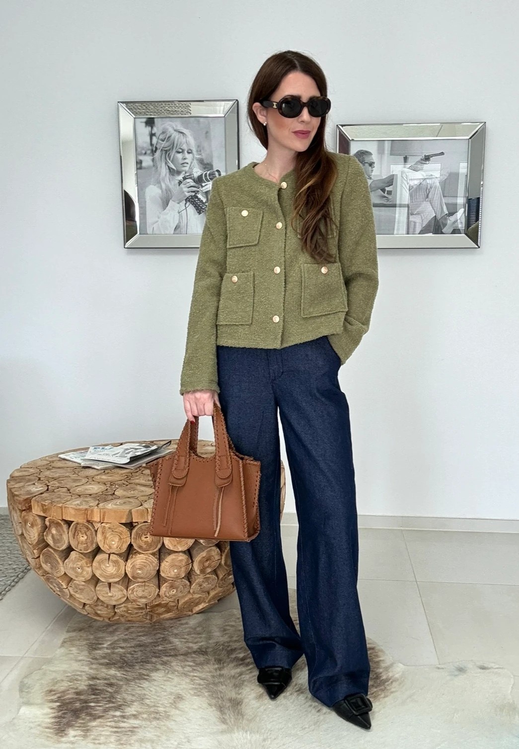 Boucle-Blazer - Oliv