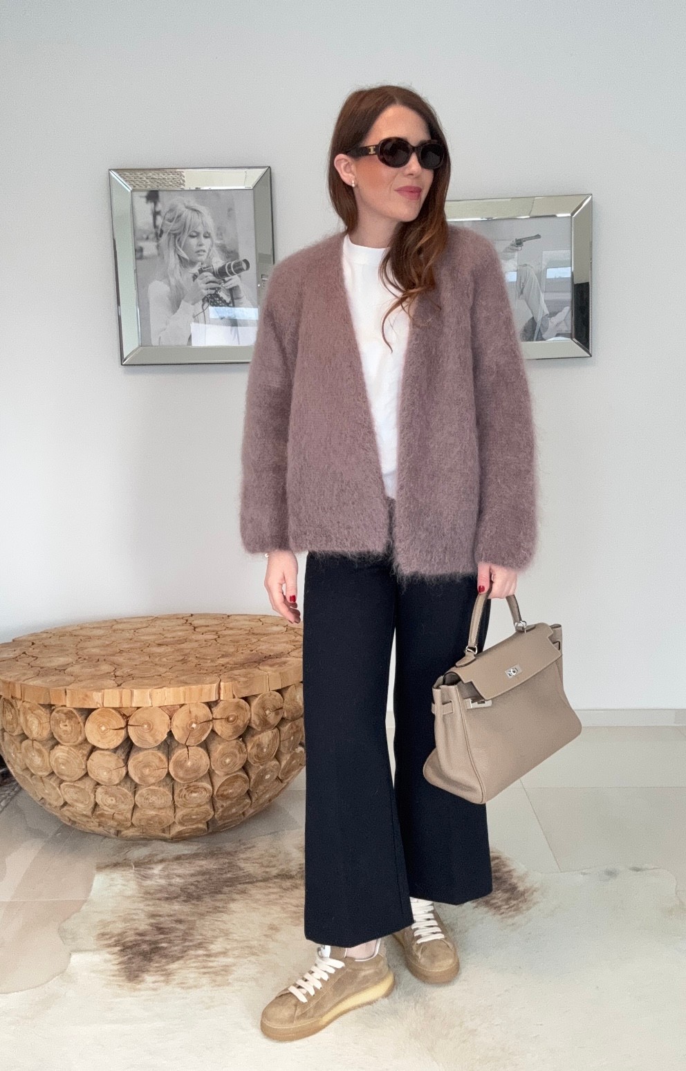 Mohair Cardigan - Taupe