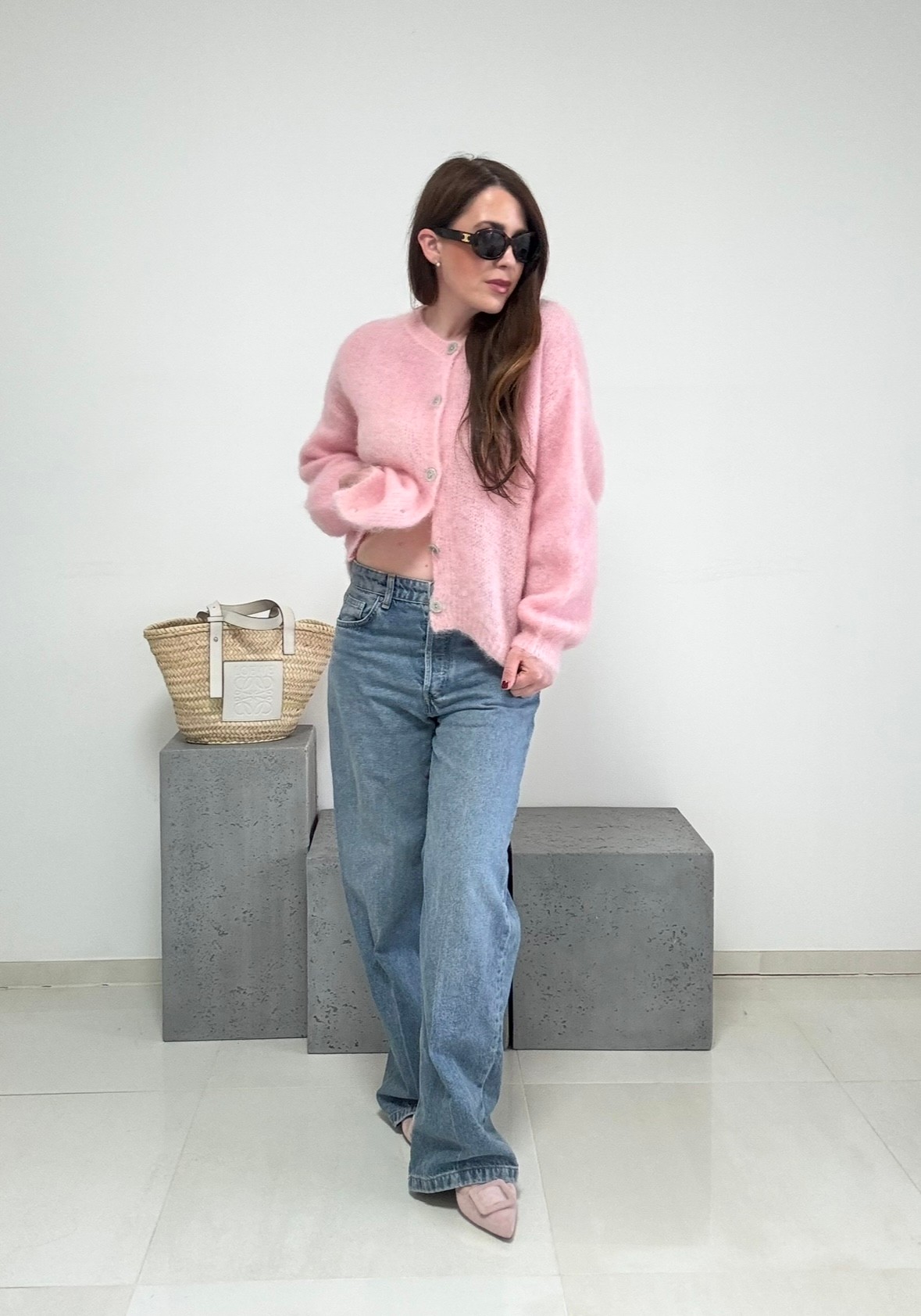 Mohair-Cardigan - Rosa