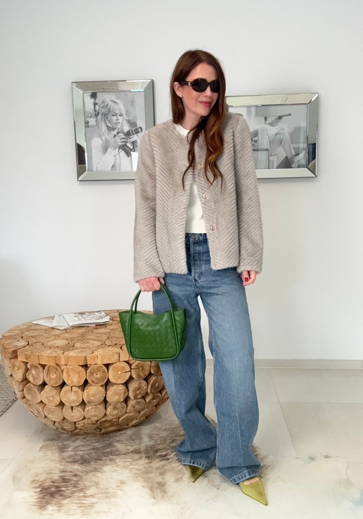 Fake Fur Jacke - Grau