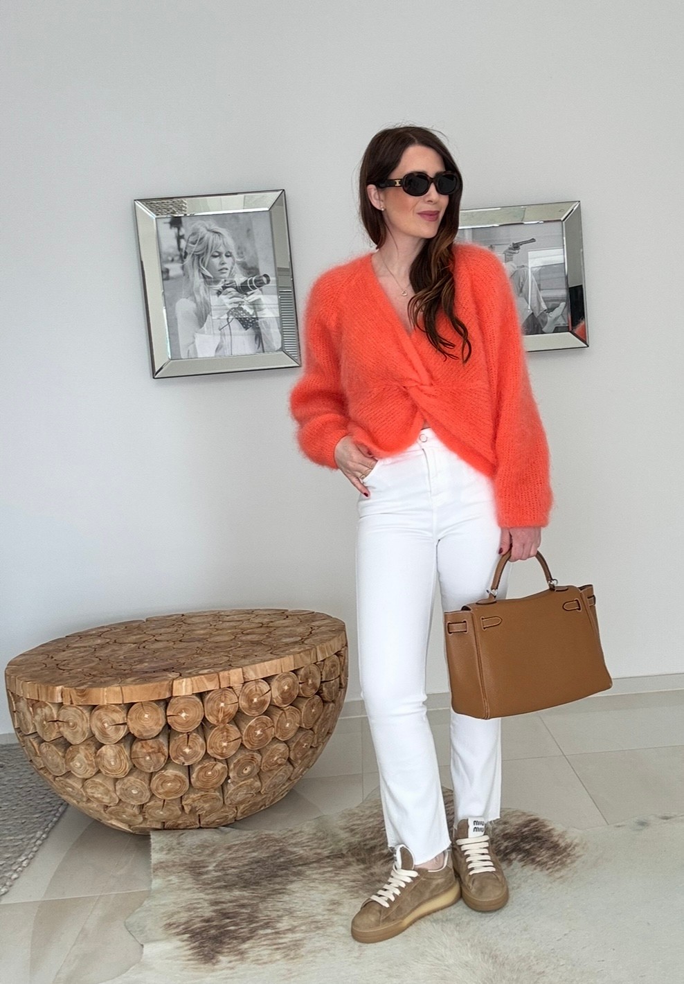 Wende-Mohairpullover - Orange