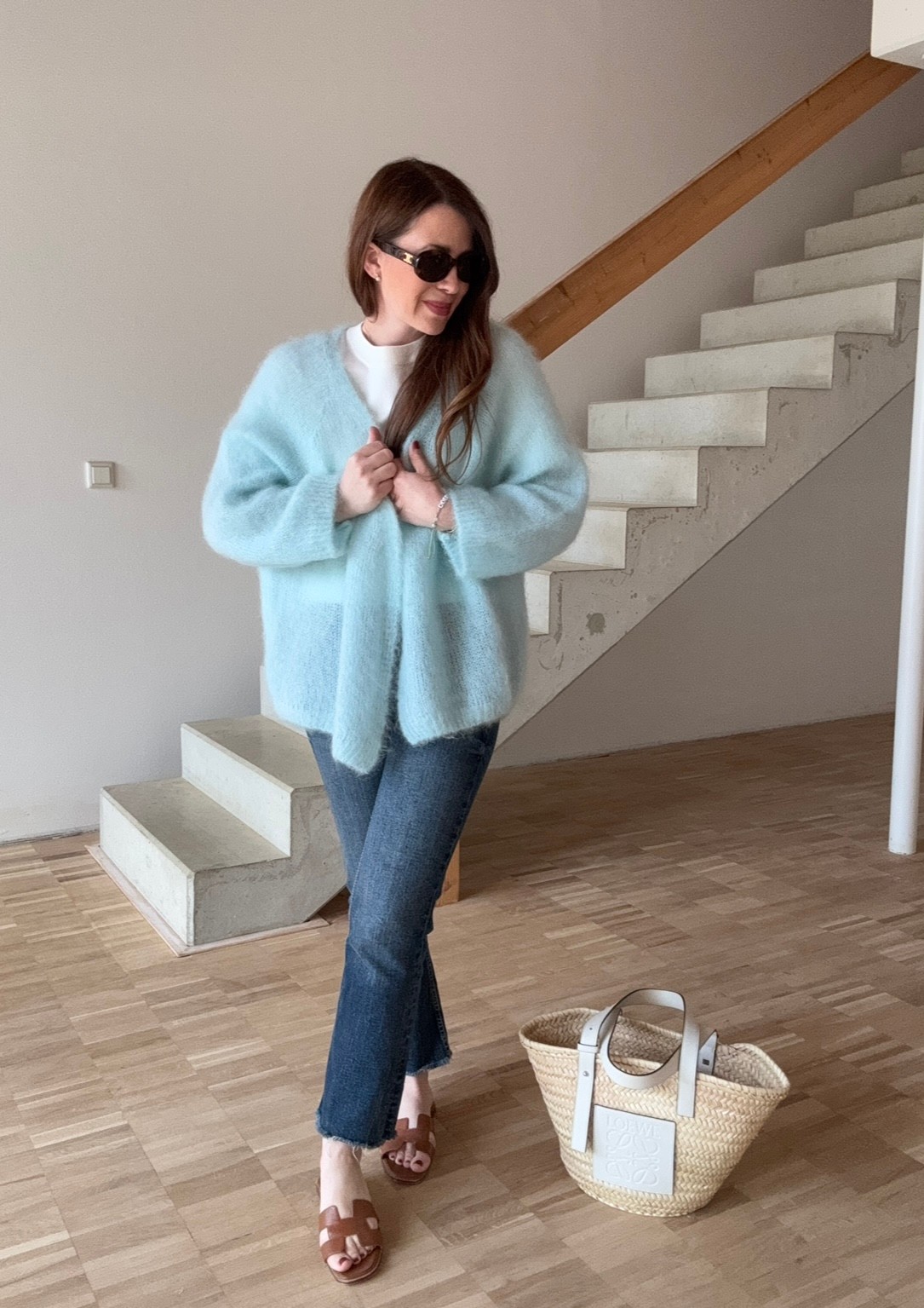 Mohair Cardigan - Salbei (hell)