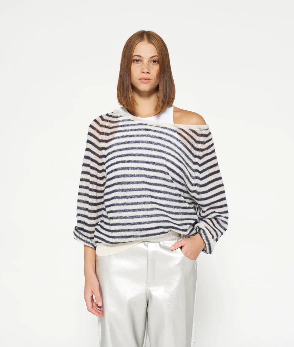 THIN KNIT SWEATER STRIPE