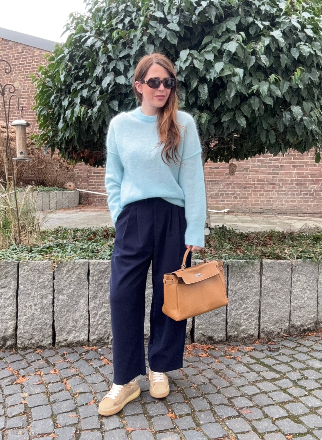 Oversize Pullover mit Naht - Hellblau