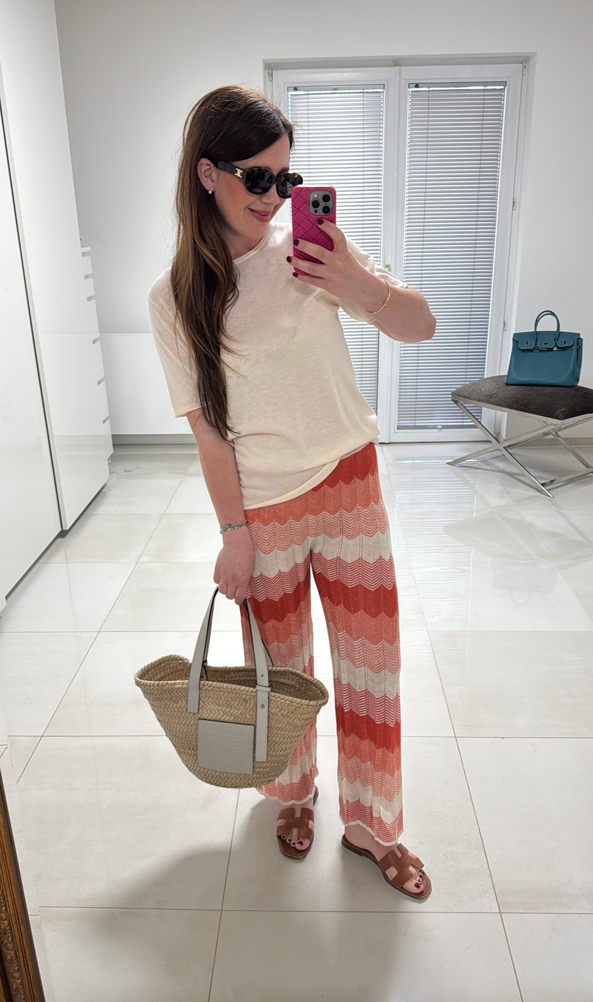 Hose mit Print - Orange