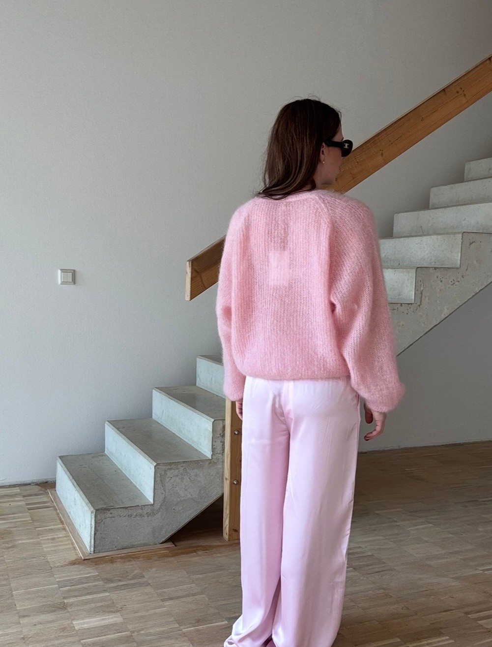 Wende-Mohairpullover - Rose