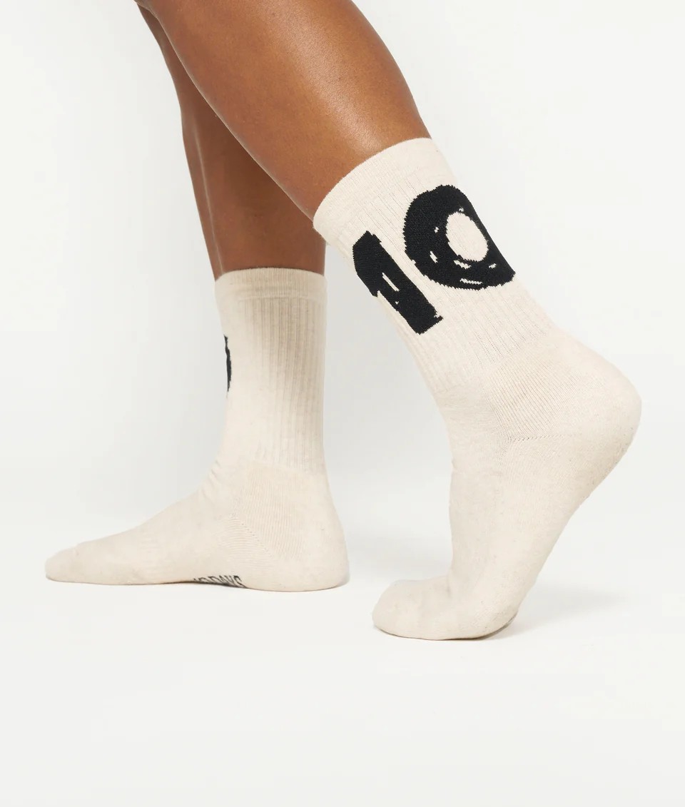 Socken mit Glitzer - Creme (Gr.35-38)