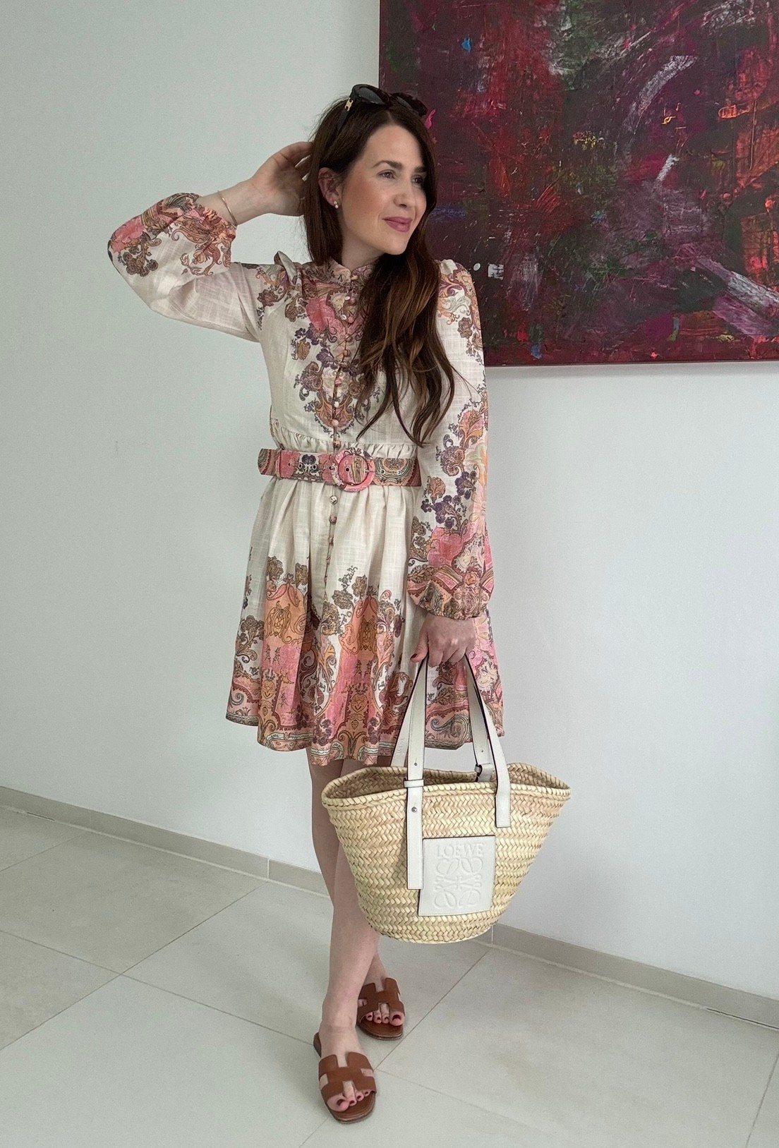 Kleid mit Print - Orange