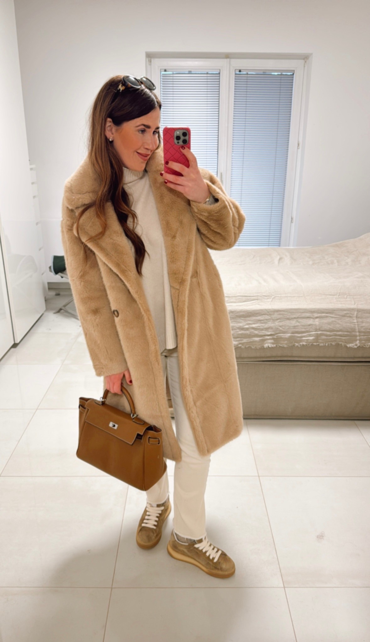 Fake Fellmantel - Beige