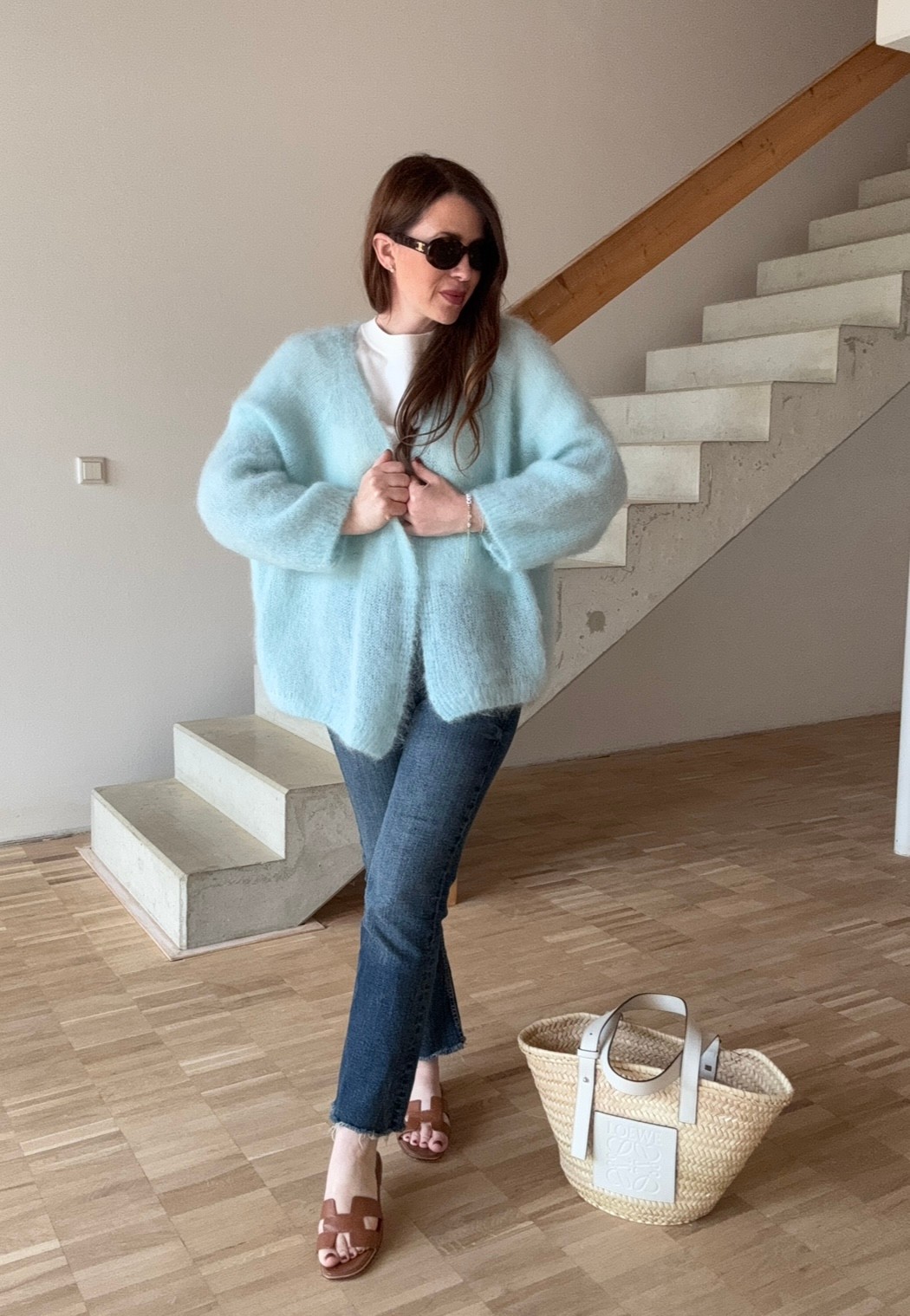 Mohair Cardigan - Salbei (hell)