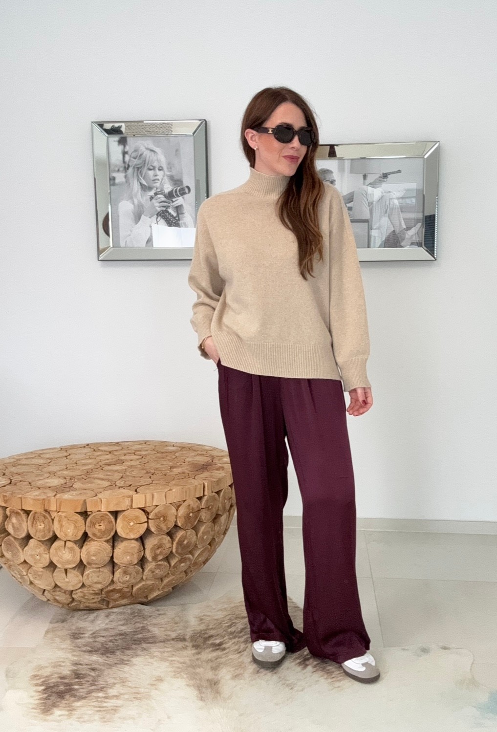 Rollkragenpullover mit Kaschmir - Beige