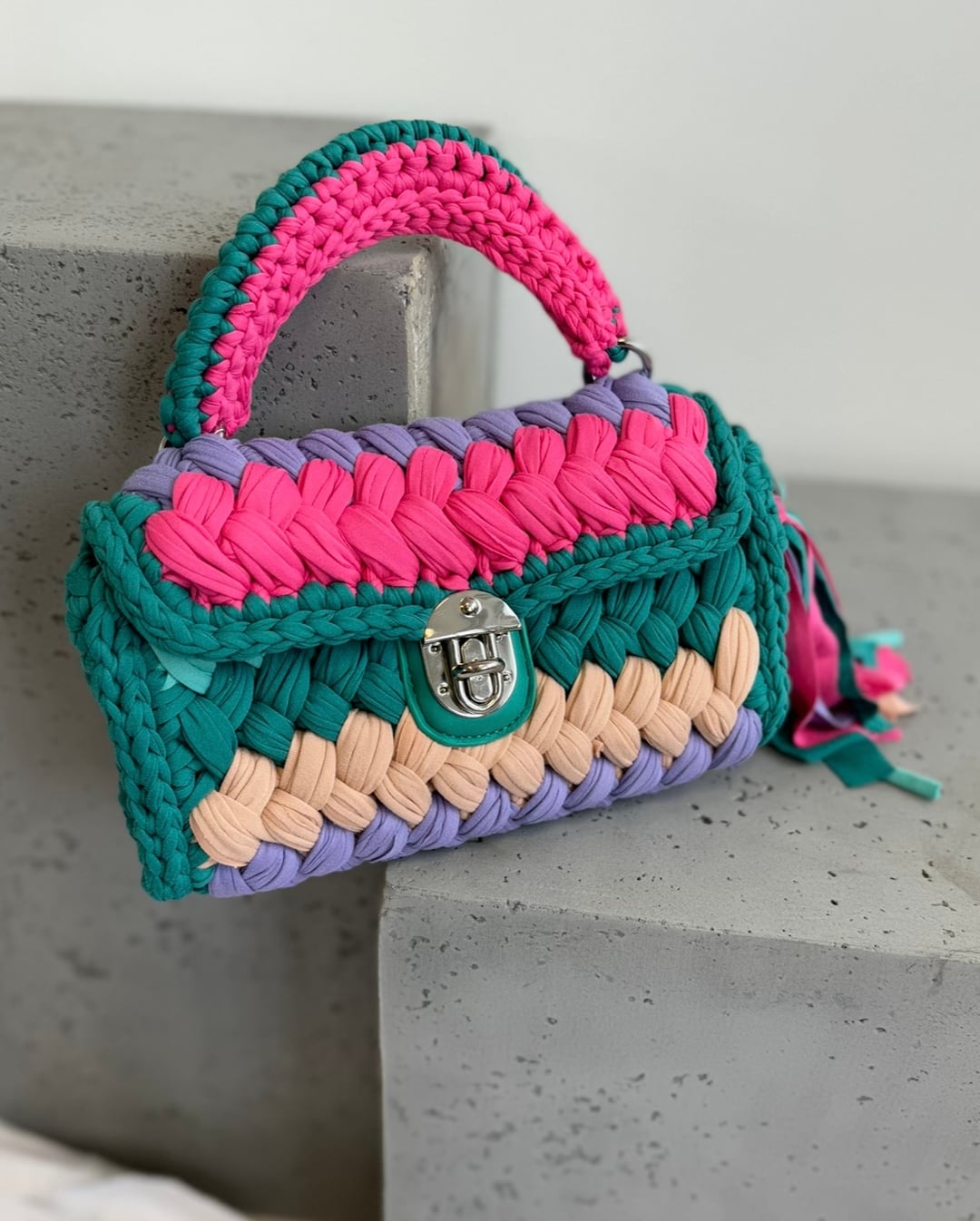 Geflochtene tasche bunt Outlet