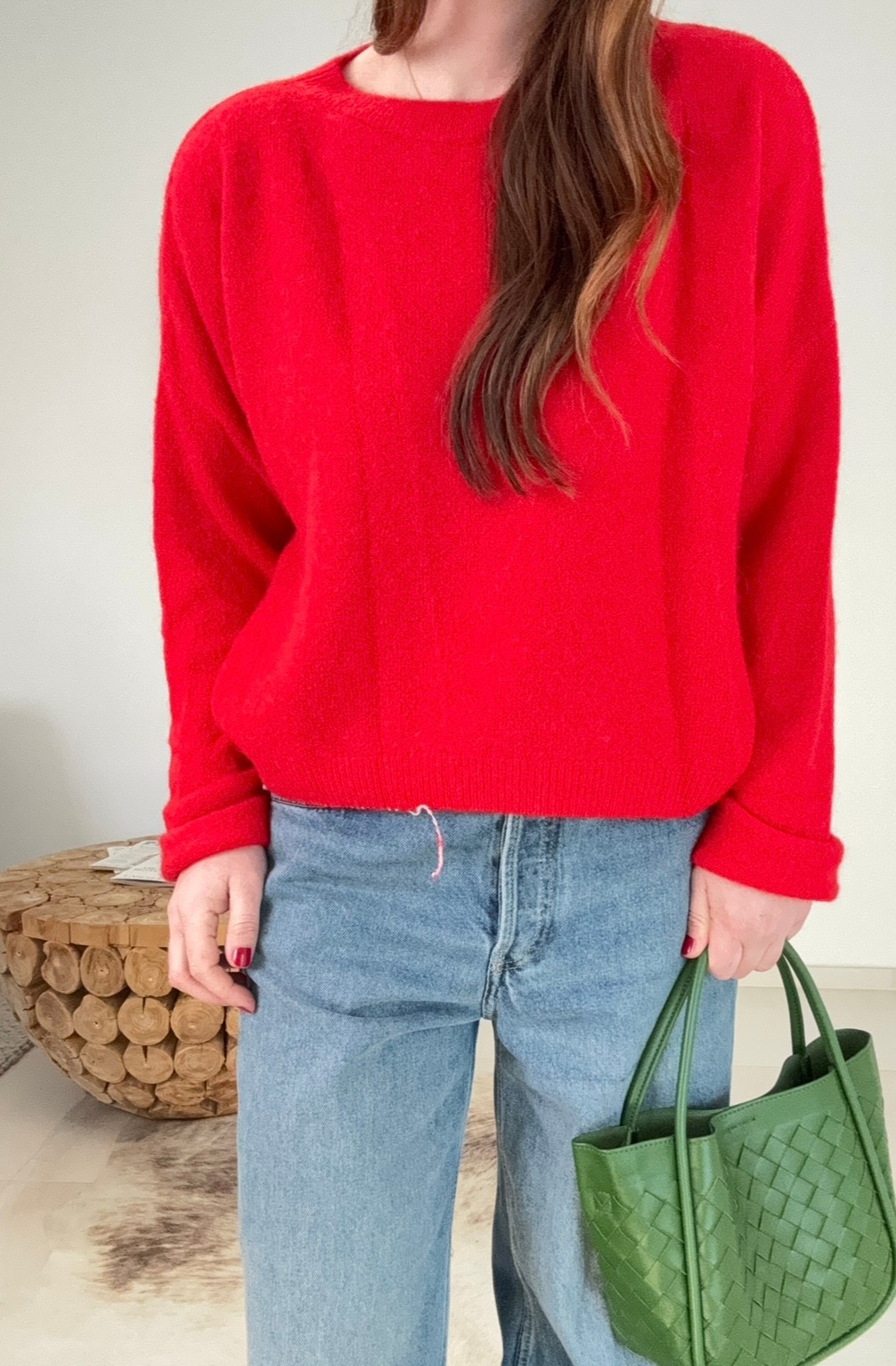 Baby-Alpaka Pullover - Rot