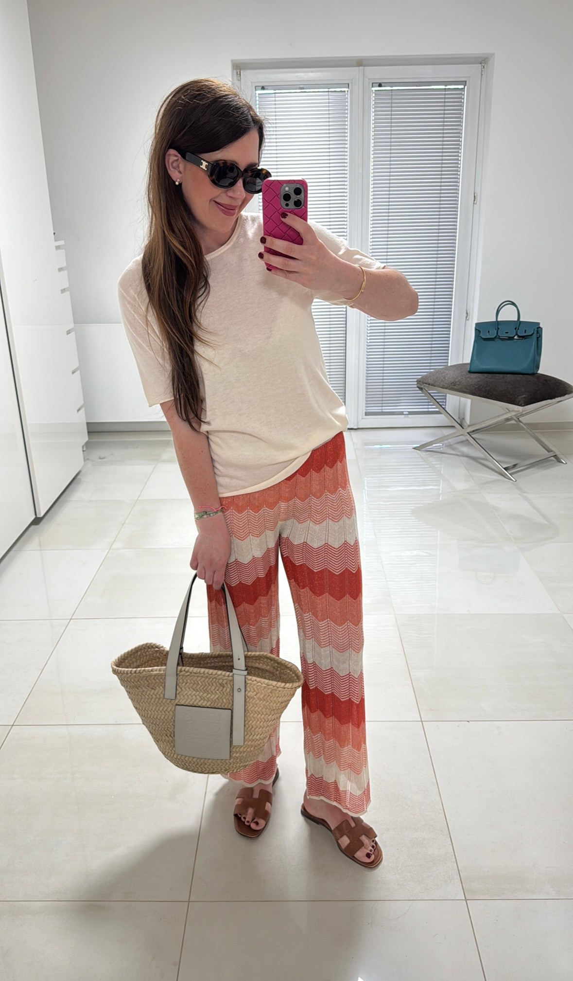 Hose mit Print - Orange