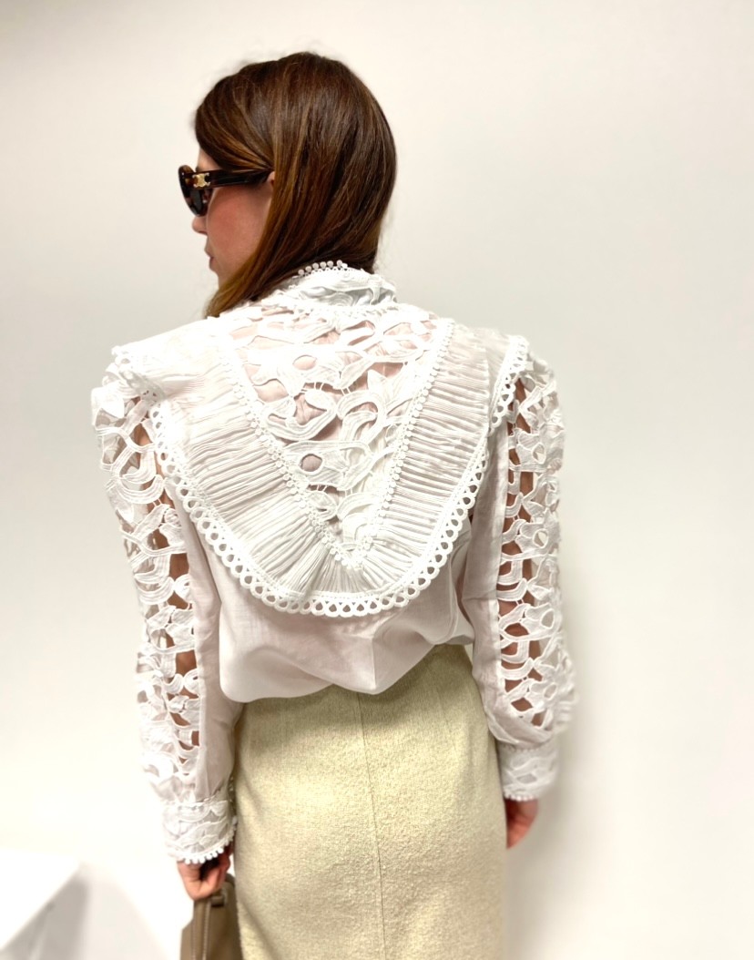 Verspielte Bluse - Weiß