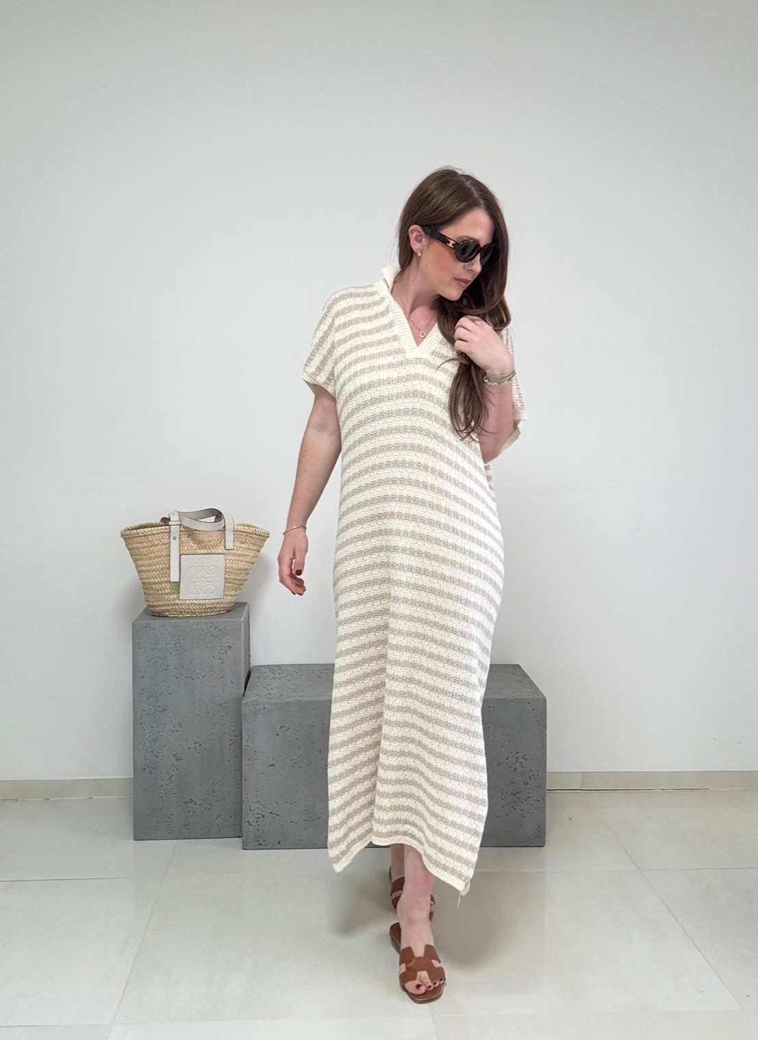 Strickkleid - Beige