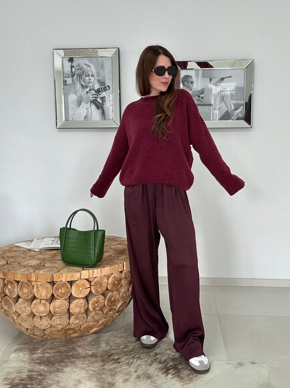 Baby-Alpaka Pullover - Bordeaux