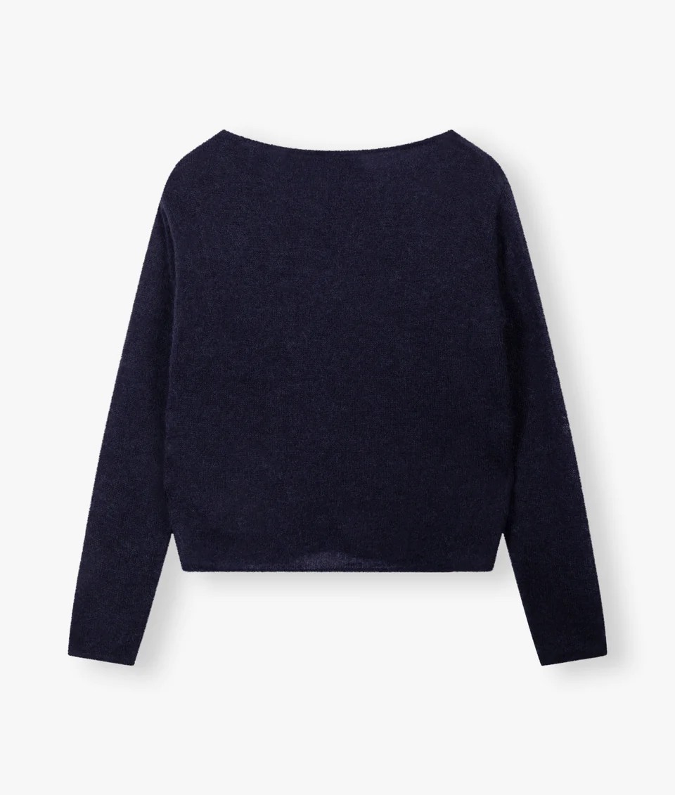 THIN KNIT SWEATER - NAVY