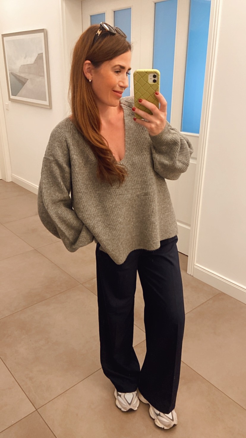 Oversize Pullover - Grau 