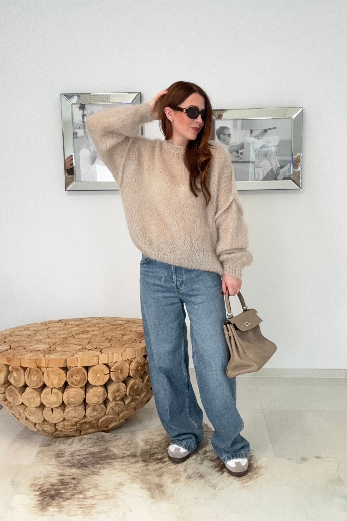 Mohair-Pullover - Beige