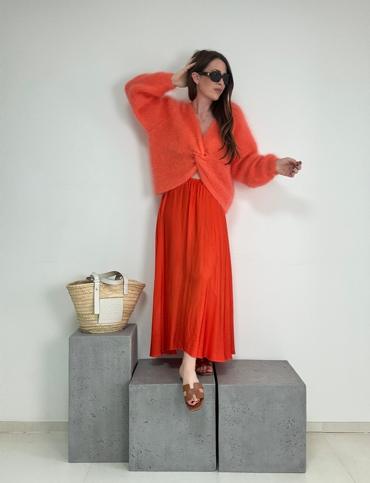 Wende-Mohairpullover - Orange