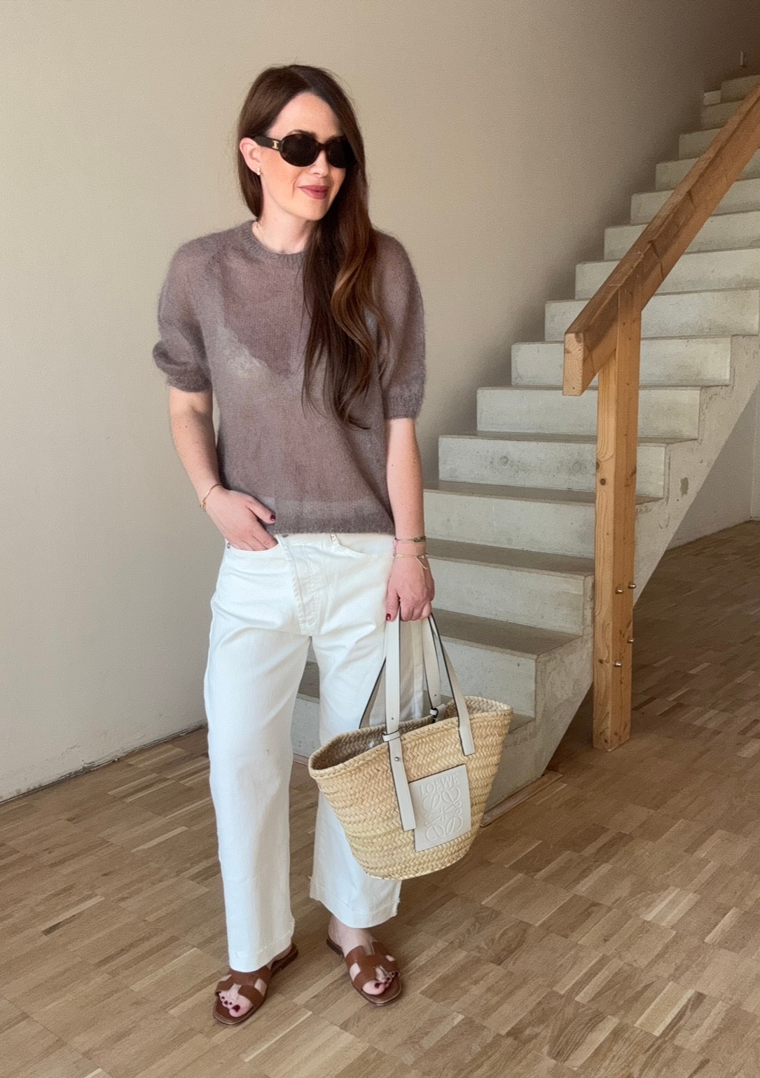 Dünnes Mohairshirt - Taupe