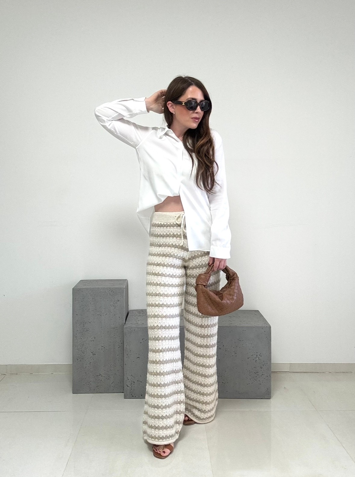 Strickhose - Beige