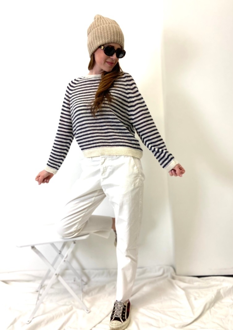 THIN KNIT SWEATER STRIPE