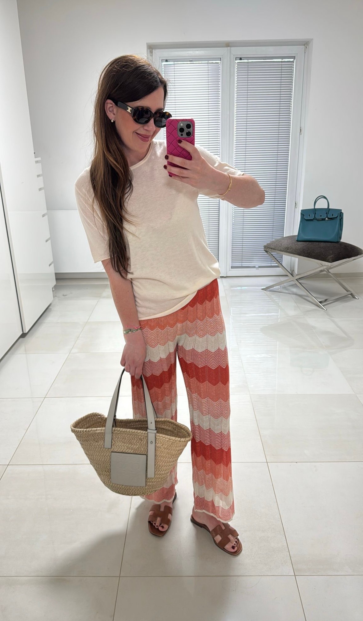 Hose mit Print - Orange