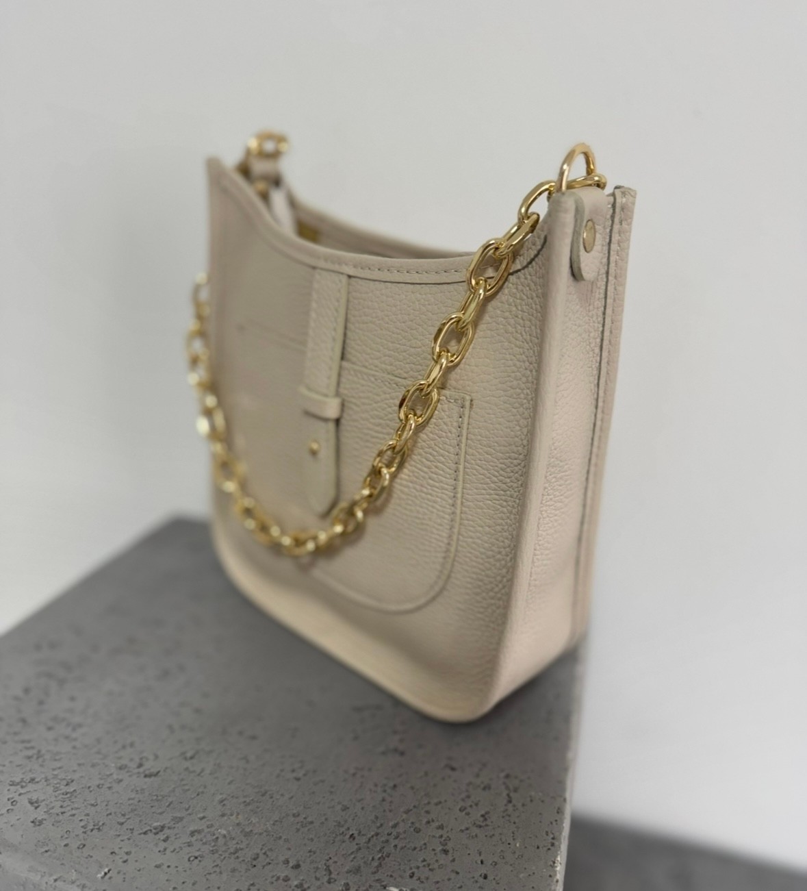 Tasche aus Leder - Creme