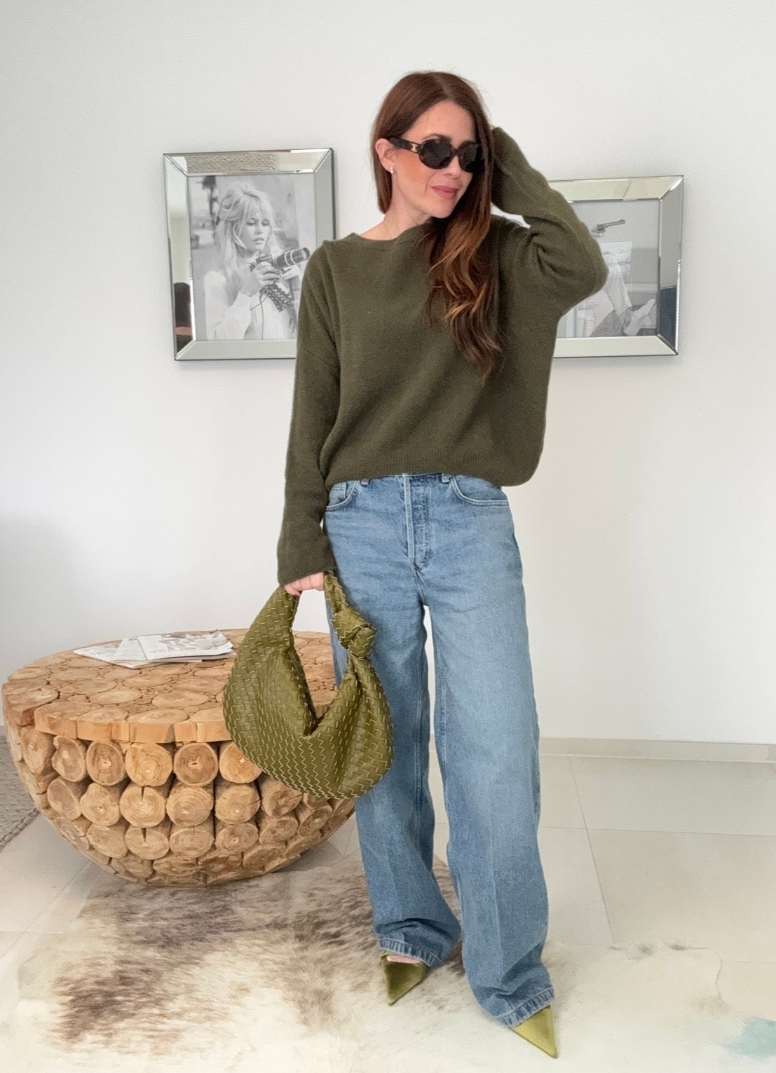Baby-Alpaka Pullover - Oliv