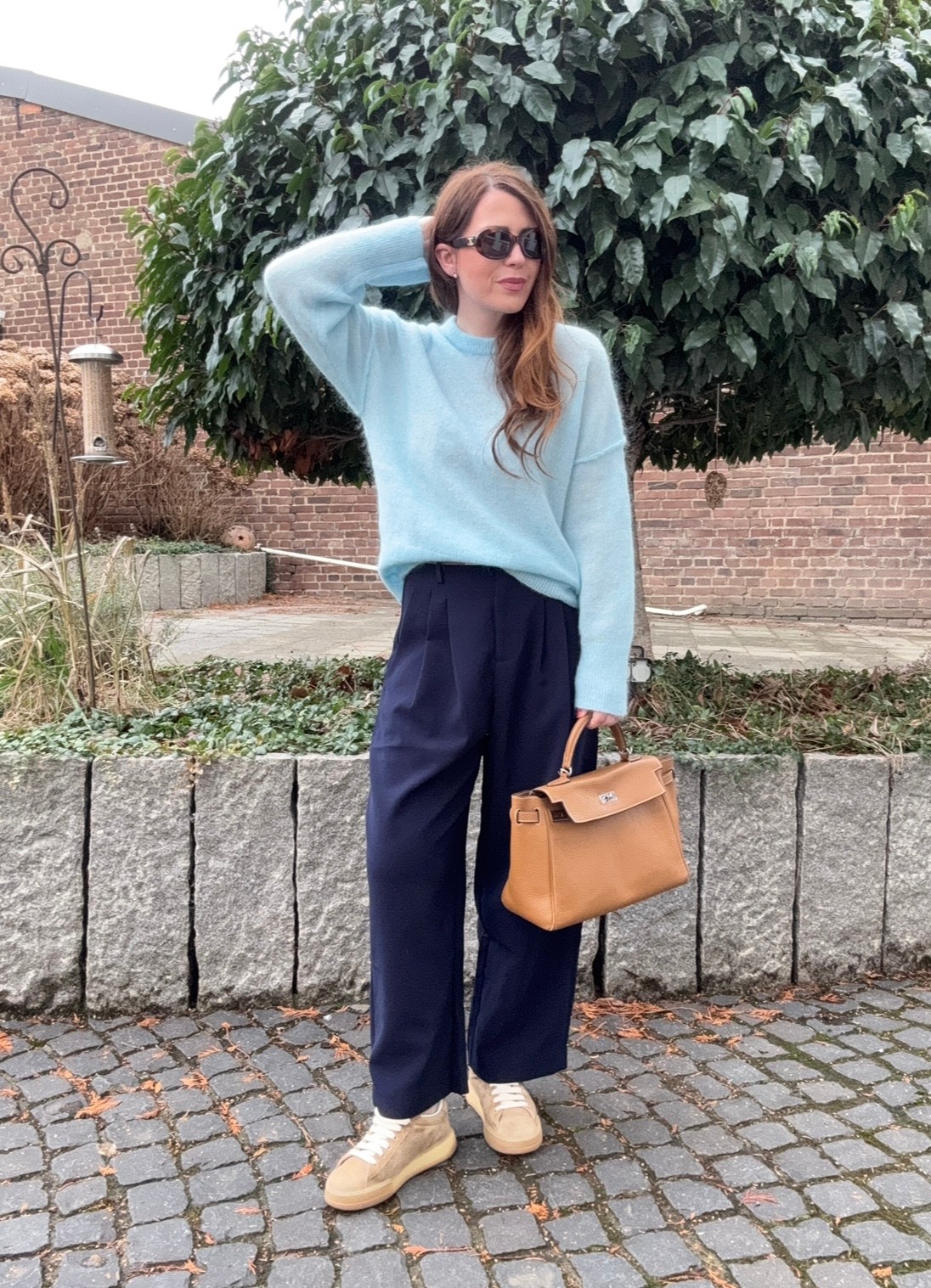 Oversize Pullover mit Naht - Hellblau