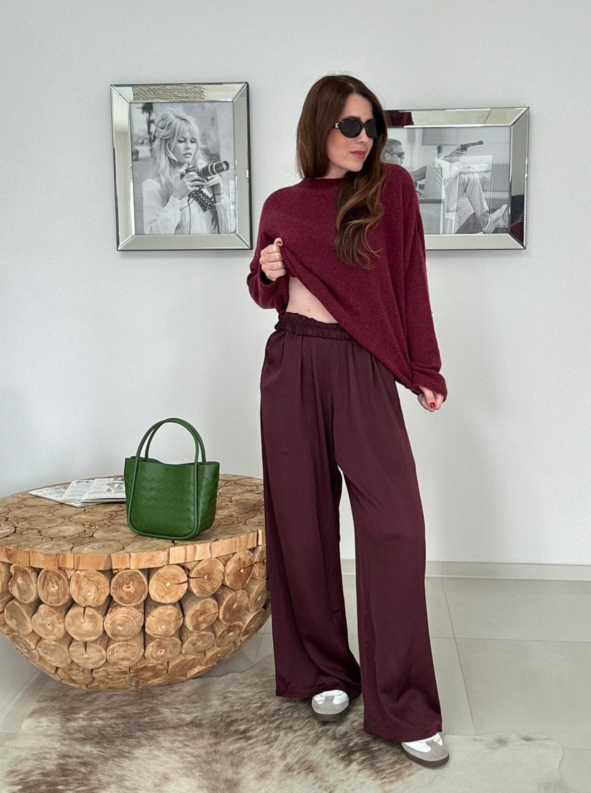 Baby-Alpaka Pullover - Bordeaux