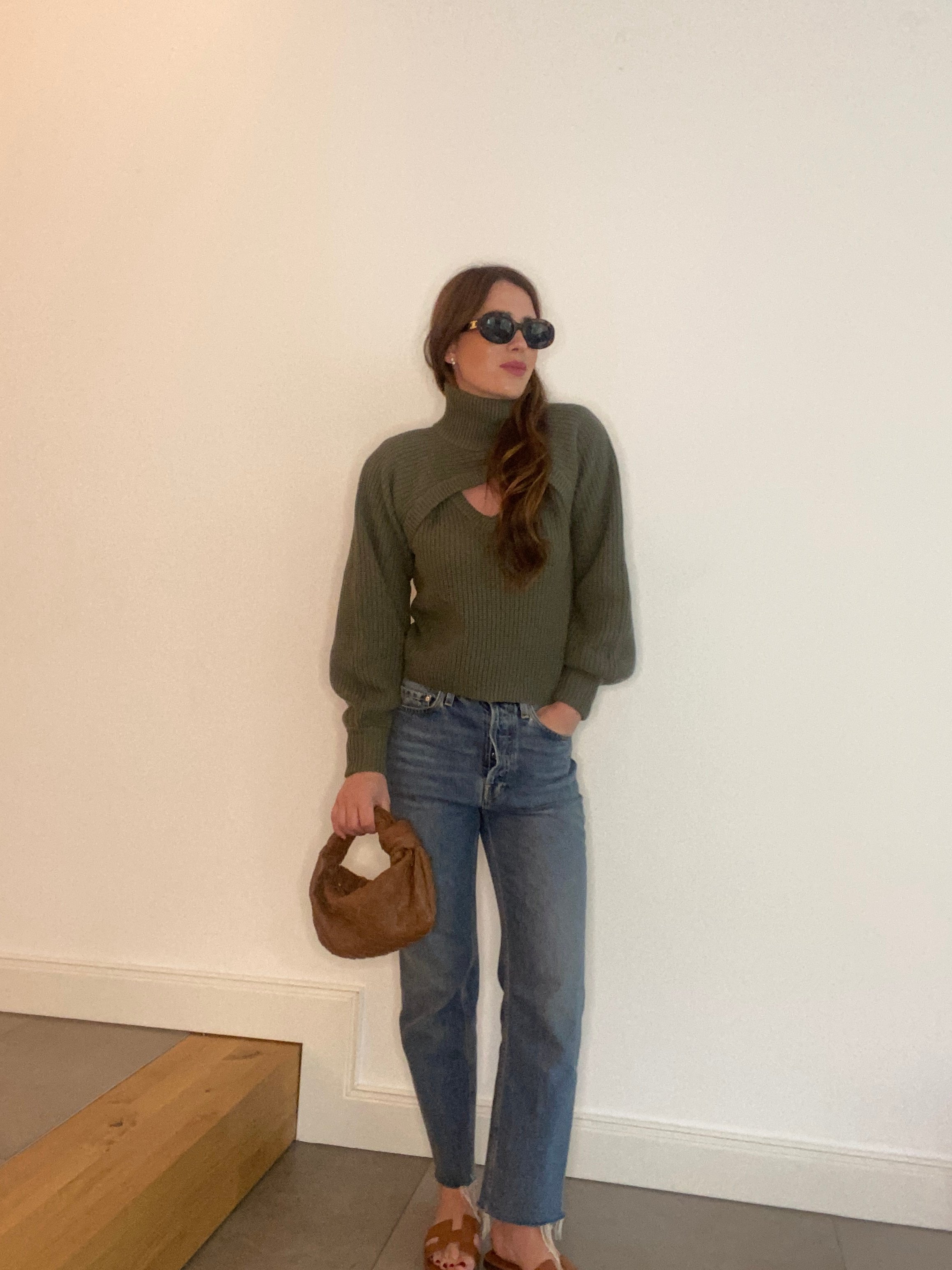 Pullover mit Cut Out - Khaki