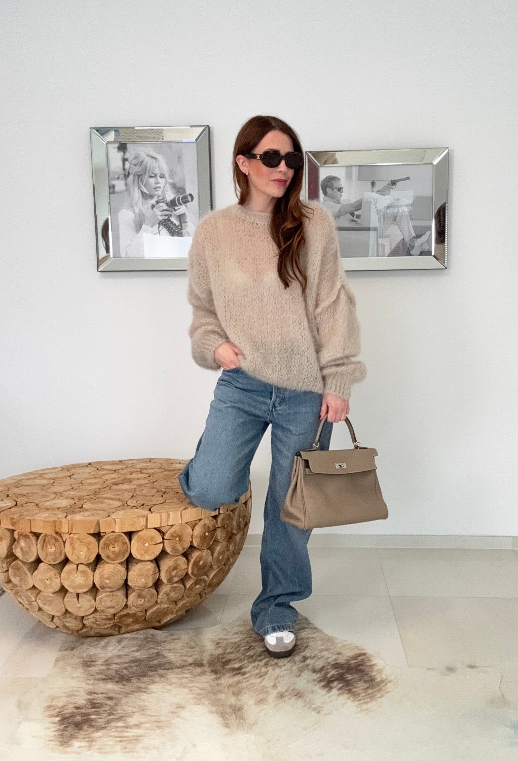 Mohair-Pullover - Beige