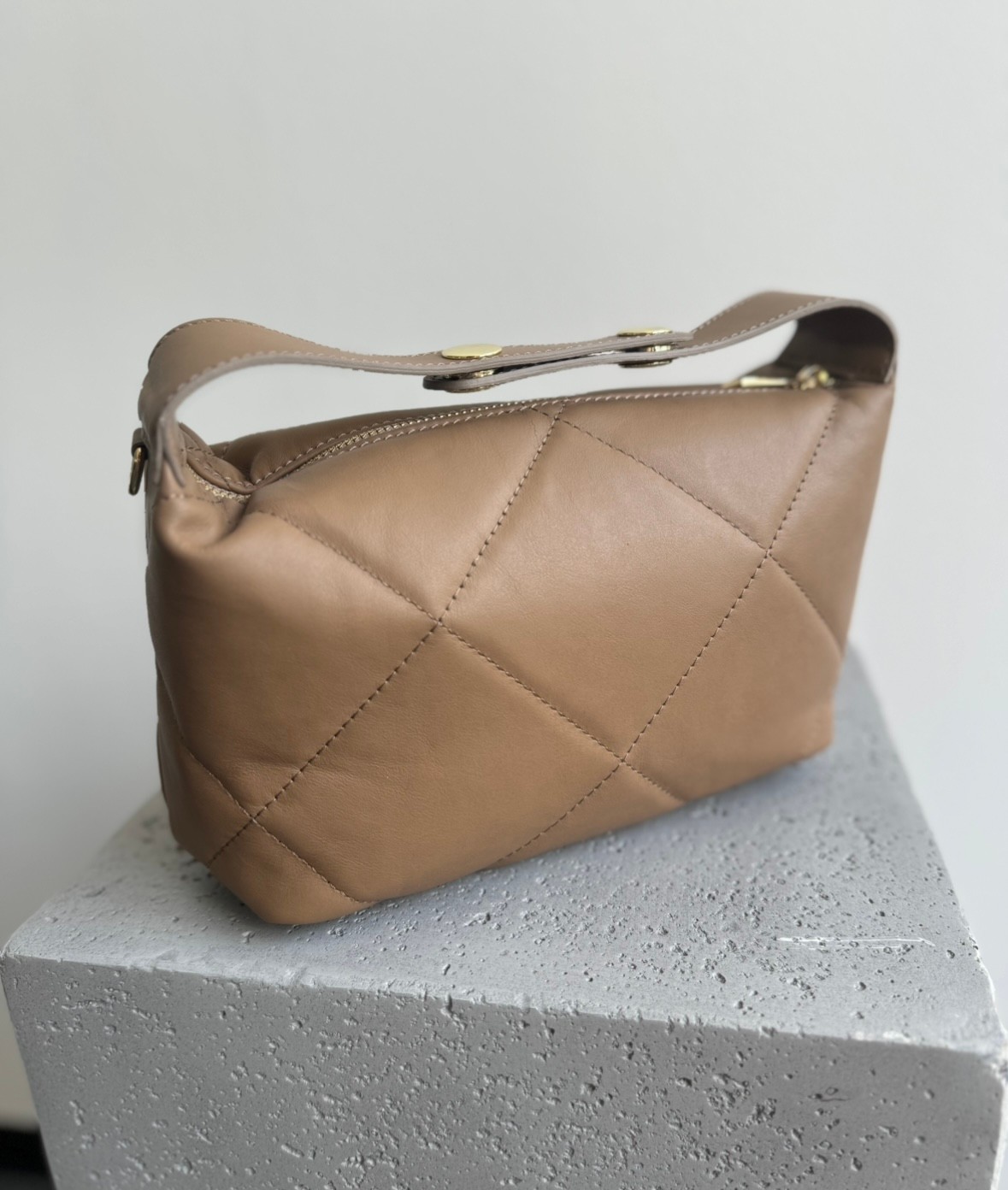 Tasche aus Leder - Beige