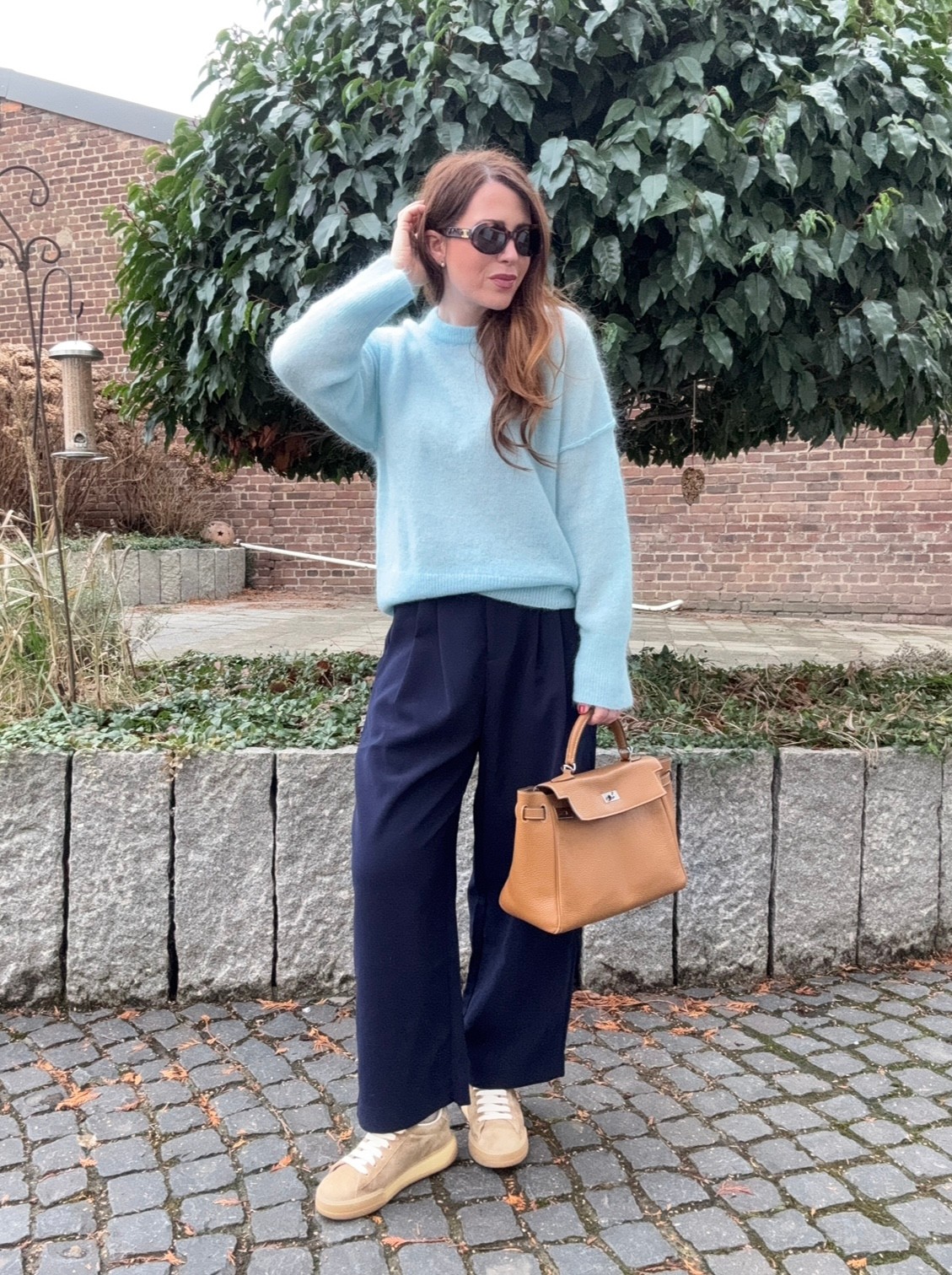 Oversize Pullover mit Naht - Hellblau