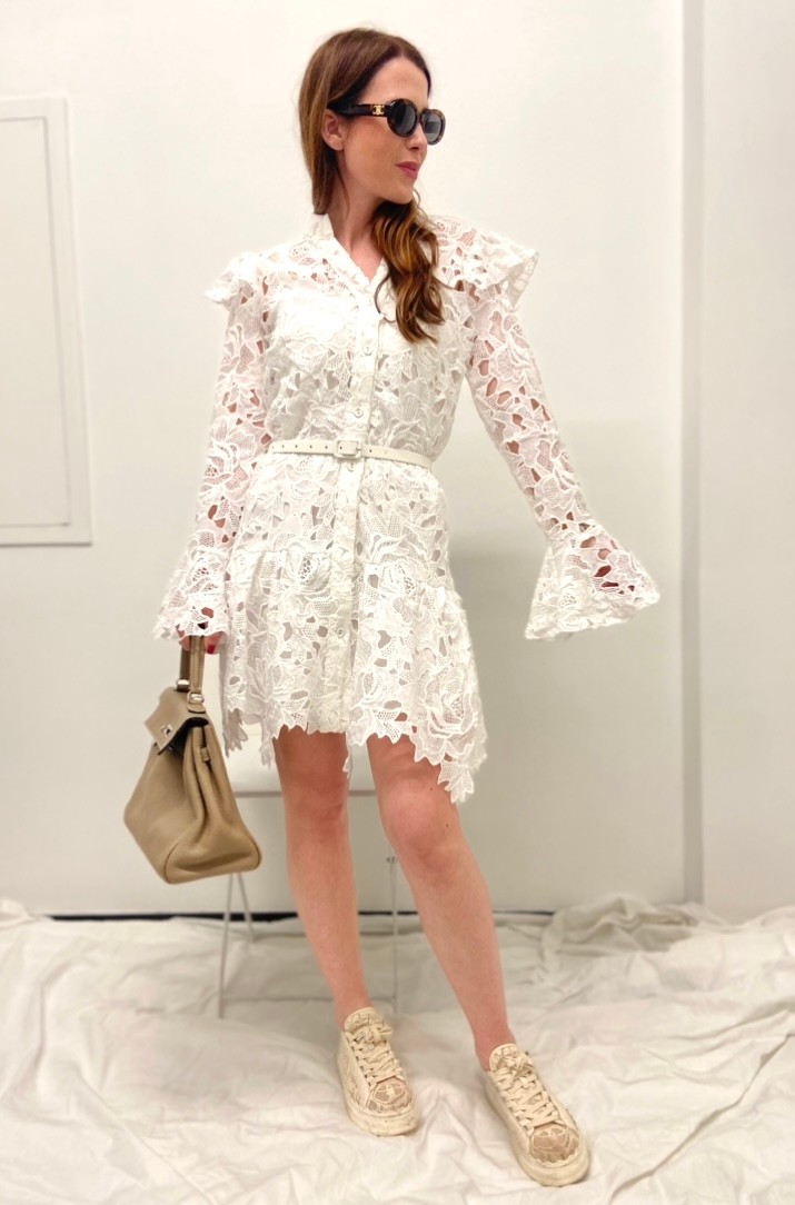 Kleid aus Spitze - Weiß