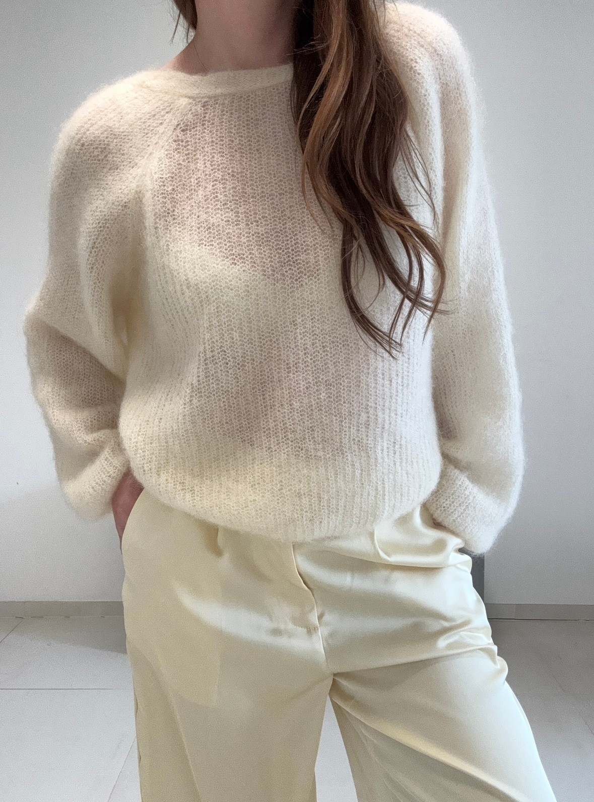 Wende-Mohairpullover - Gelb