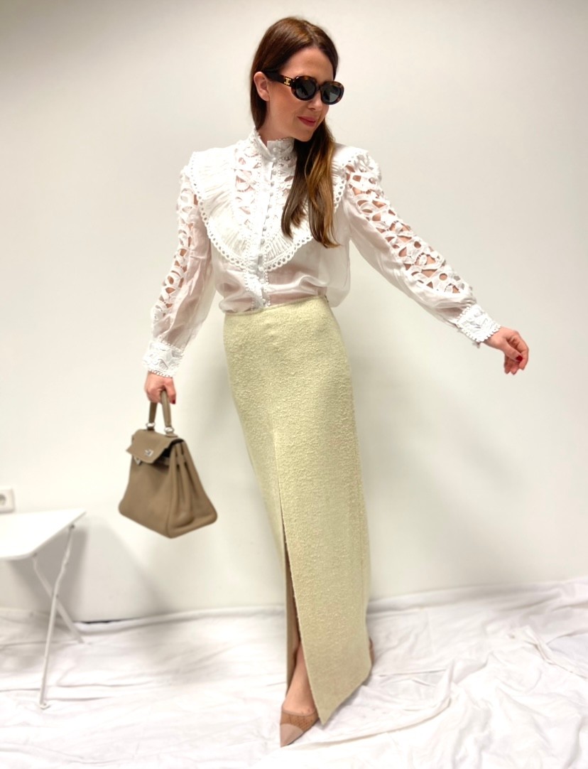 Verspielte Bluse - Weiß