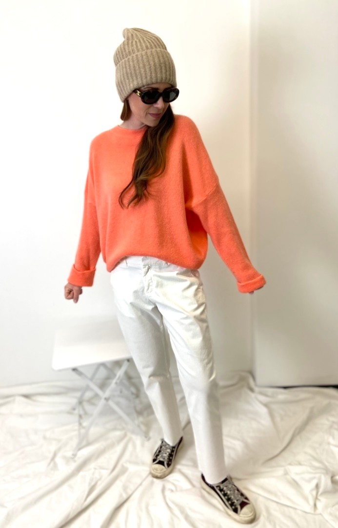 Baby-Alpaka Pullover - Orange/Lachs