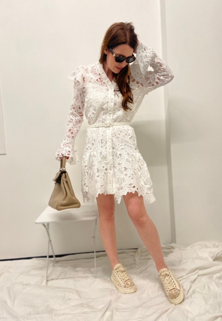 Kleid aus Spitze - Weiß