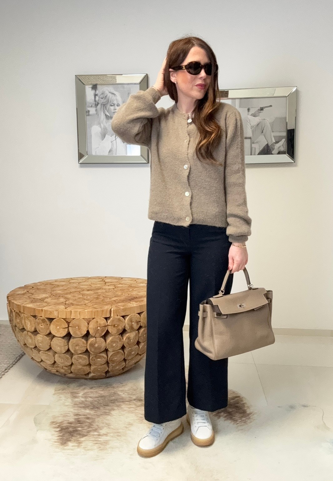 Alpaka-Cardigan - Taupe