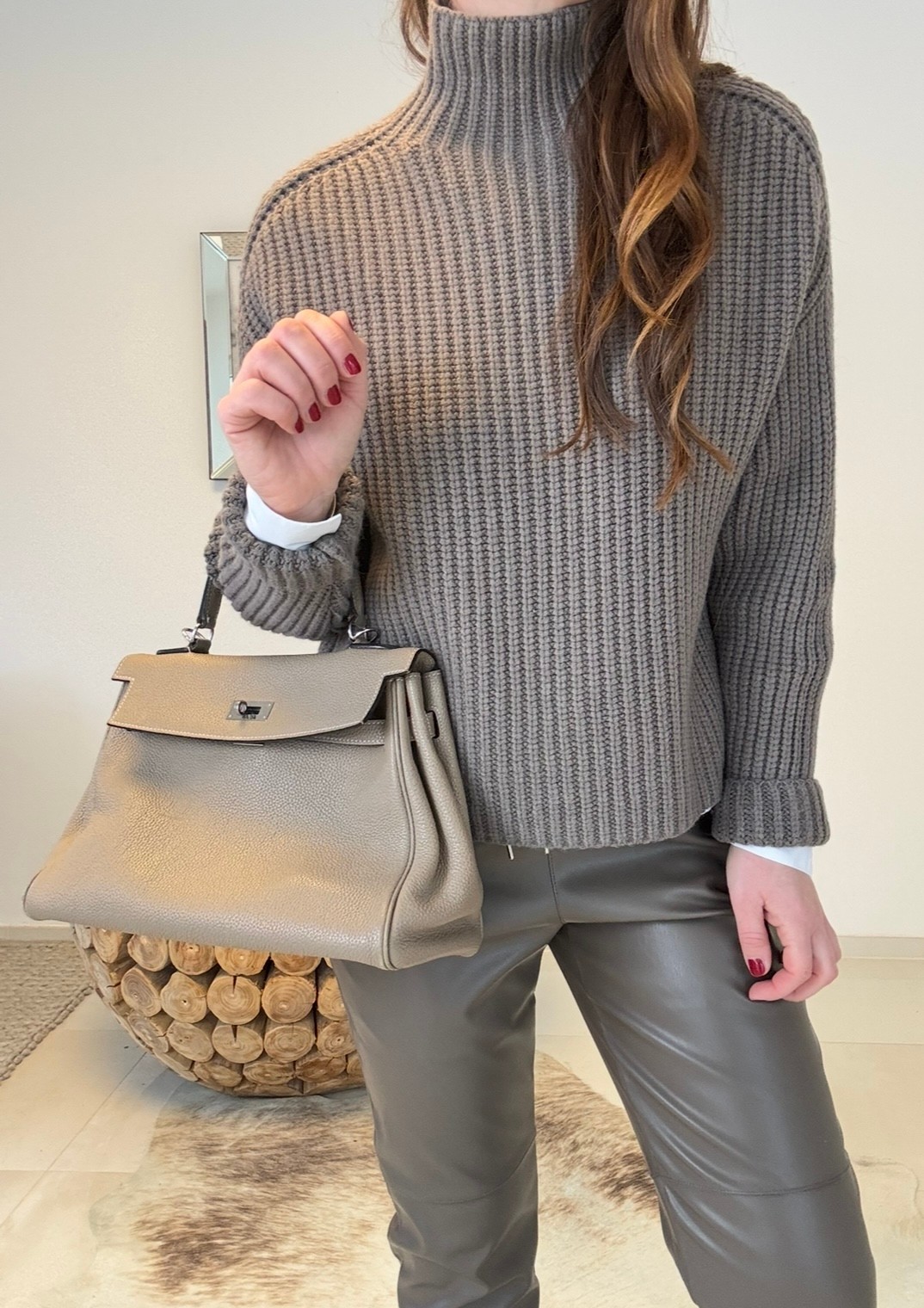 Strickpullover - Taupe 