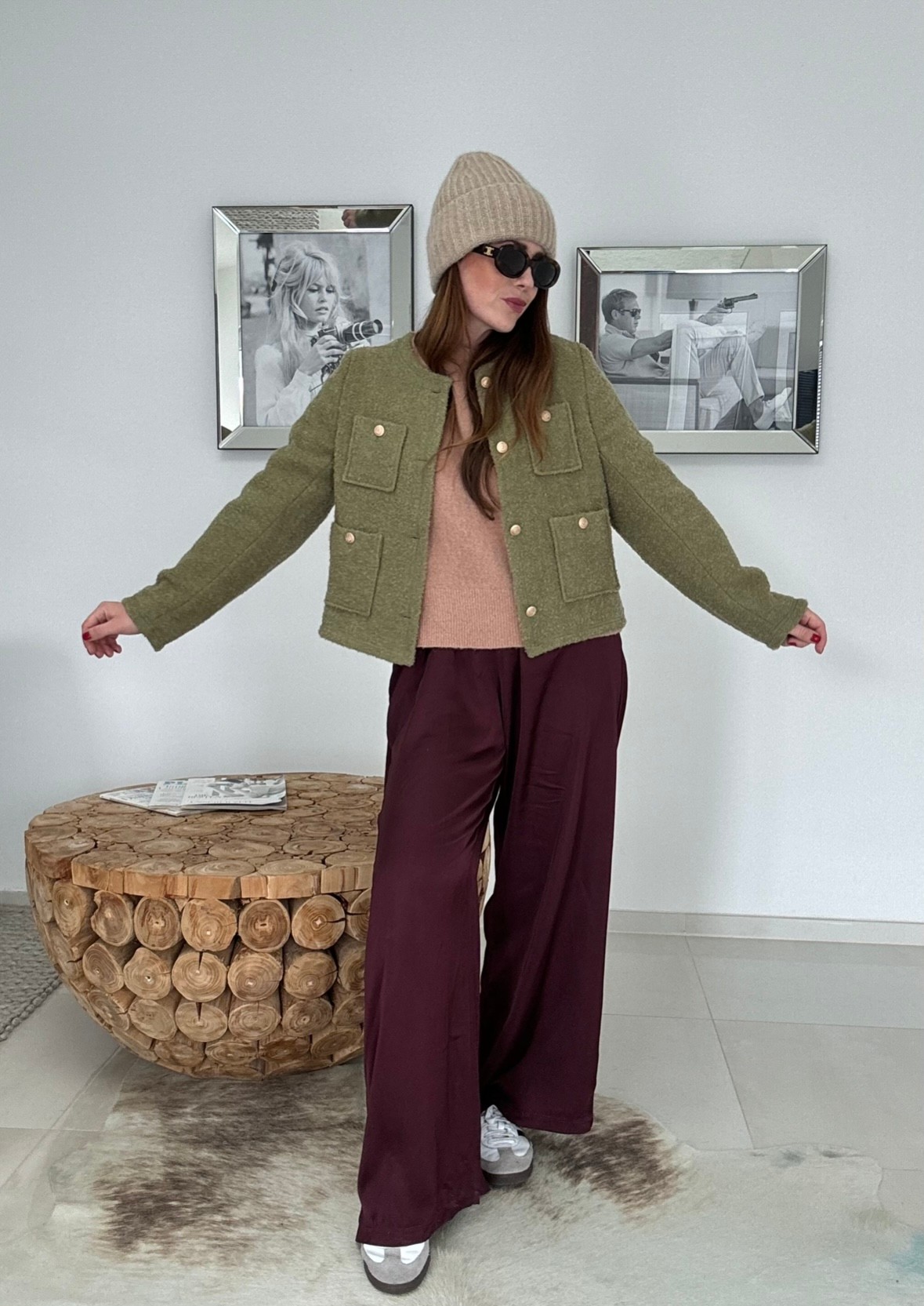 Boucle-Blazer - Oliv